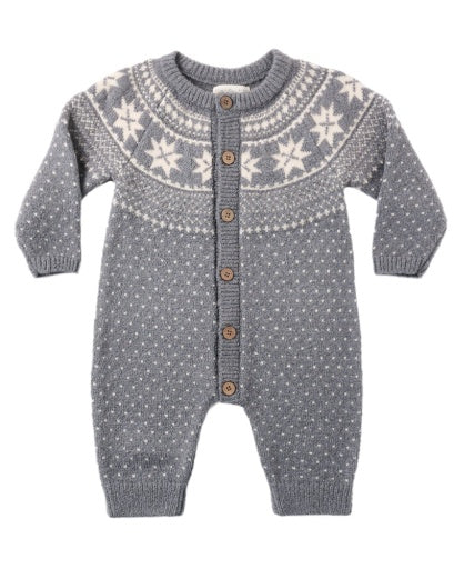 Rylee and Cru Slate Fair Isle Romper