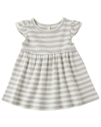 FLUTTER SLEEVE DRESS SKY STRIPE