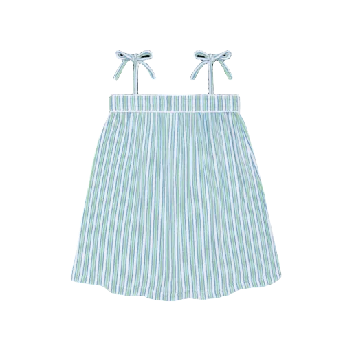 Minnow Girls Tamarin Stripe French Terry Tie Knot Dress