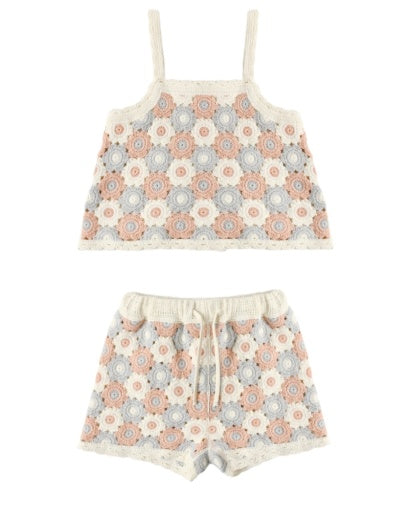 LILI KNIT SET BLUE, LIGHT PINK, IVORY