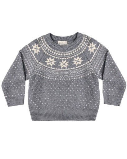 Rylee and Cru Slate Fair Isle Sweater