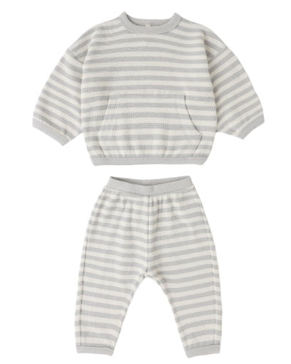 WAFFLE SWEATER SET SKY STRIPE