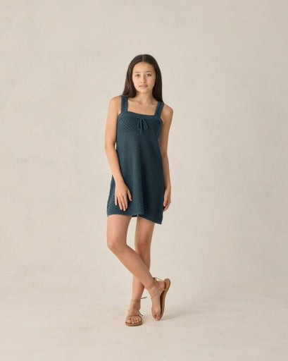 TEEN CROCHET MINI DRESS NAVY