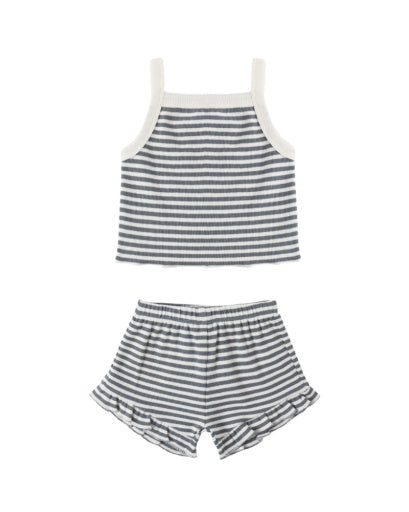 EVIE TANK + SHORTIE SET OCEAN STRIPE