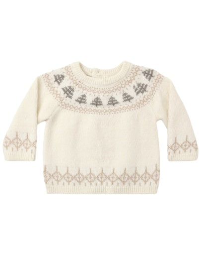 Quincy Mae Rex Sweater - Tree Fair Isle