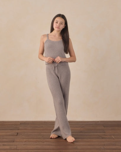 TEEN FUZZY KNIT LOUNGE SET DUSTY BLUE