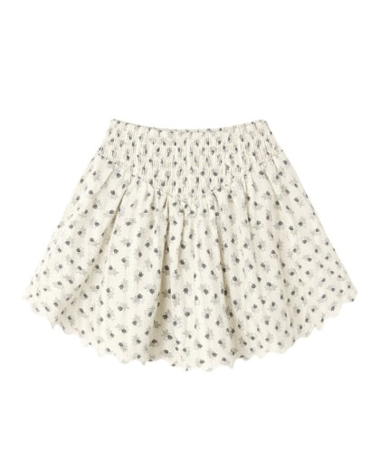 Rylee and Cru Smocked V Mini Skirt - Vintage Fleur
