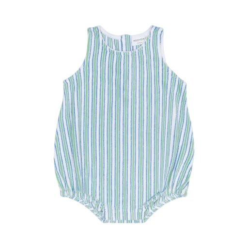 Minnow Baby Tamarin Stripe French Terry Bubble Romper