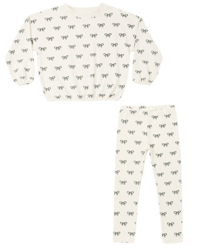 Rylee and Cru Evergreen Bows Spongey Knit Set