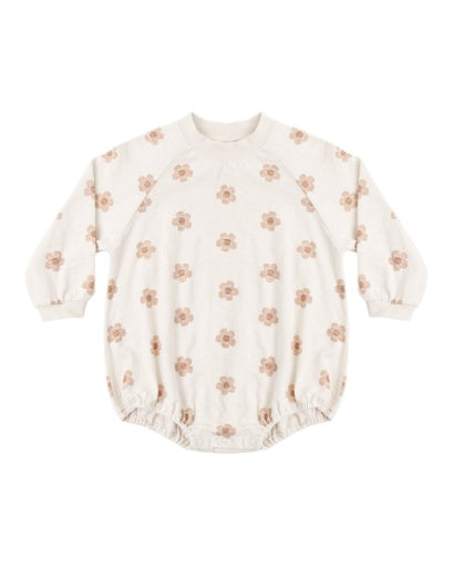 CREW NECK ROMPER PINK DAISIES