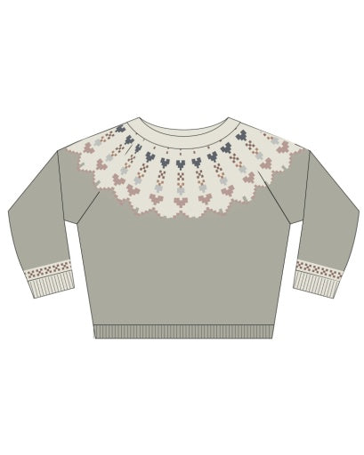 Rylee and Cru Teen Fair Isle Sweater - Sage
