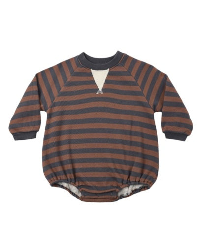Rylee and Cru Crew Neck Romper - Mulberry Stripe
