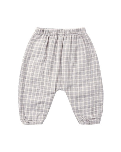 Quincy Mae Woven Pant - Blue Gingham