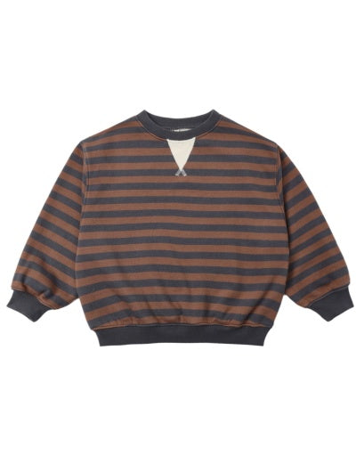 Rylee and Cru Oversized Crew - Mulberry Stripe