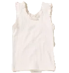 Joy Ruffle Rib Tank - Cream