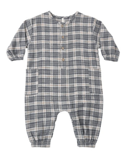 Rylee and Cru Winter Plaid Relaxed Woven Jumpsuit