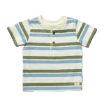 Scout Henley - Green and Blue Stripe